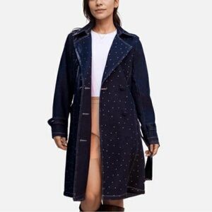 Stoosh26 International Beaded Double Breasted Denim Trench Coat/ Jacket/dress
